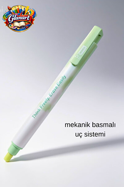 Glanart mekanik basmalı kalem tipi silgi 1 adet yeşil