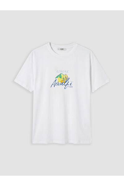 LC Waikiki Nevavm Women's T-Shirt with Oval Collar and Tweety Print