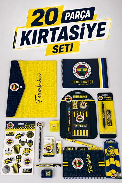 Fenerbahçe x Dekomus Lisanslı 20 Parça Kırtasiye Seti Sticker,Bloknot
