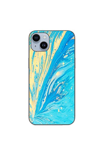 OEM Husa compatibila cu Apple iPhone 15 Plus Silicon Gel Tpu Model Aqua Bloom