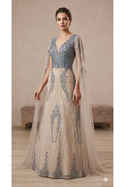 Mesk dresses Luxurious Evening Dress Embroidered Gown