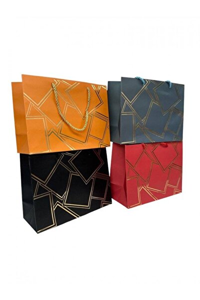 OEM Pungi Cadou Patrate Aurii Orizontale 12/set 39x30hx11 Portocaliu