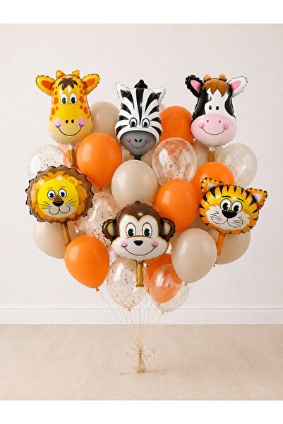 Balonsan Safari 6-Piece Sequin Themed Balloon Bundle 20 Pieces