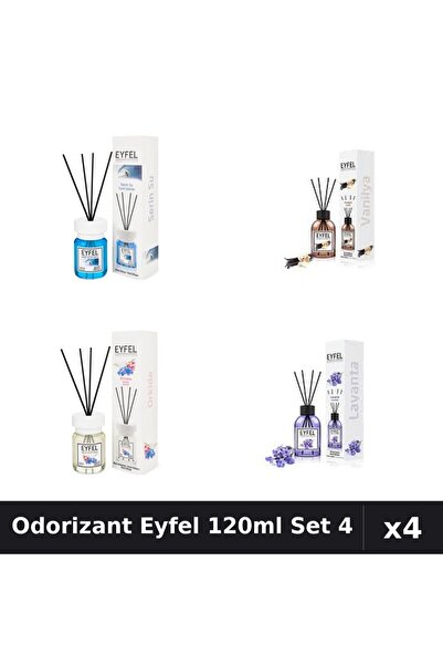 Eyfel Set 4 Odorizant Camera Betisoare - Cool Water, Vanilie, Orhidee, Lavand...