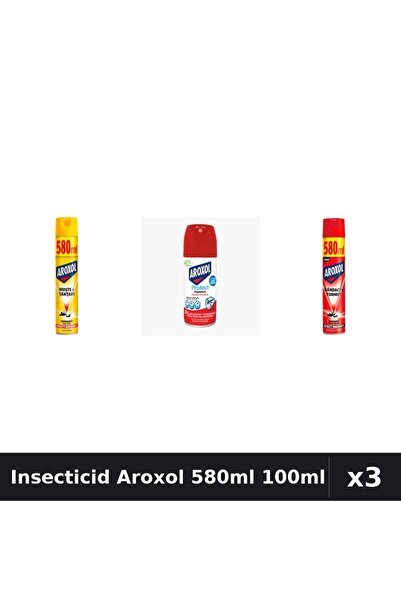 Aroxol Set 3 Spray Insecticid 580ml + 100ml - Anti Insecte, Gandaci, Tantari