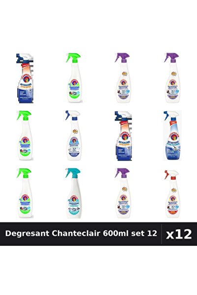 Chanteclair Set 12 Degresant Universal 600ml - 8 Arome, Anticalcar, Detartrant