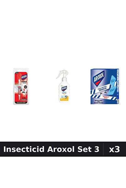 Aroxol Set 3 Insecticid - Pastile 5g, Spirale 30 buc, Loțiune 200ml - Protecție