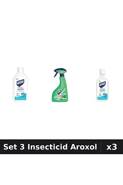 Aroxol Set 3 Produse Anti-Insecte - Loțiune Repelent Insecte Aroxol, Spray In...