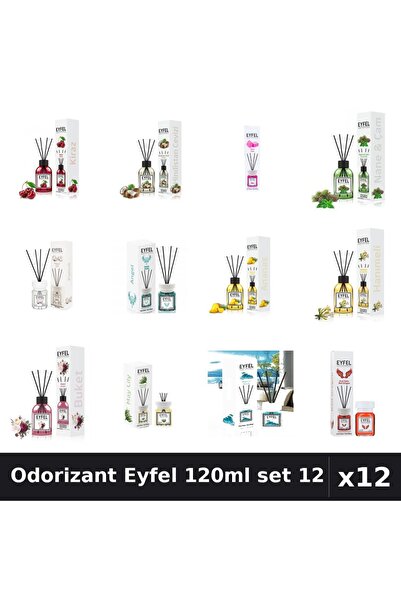 Eyfel Set 12 Odorizant Camera Betisoare 120ml - 12 Arome Asortate, Parfum Intens