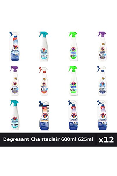 Chanteclair Set 12 Degresant Universal 600ml 625ml - 8 Arome, Detartrant, Ant...