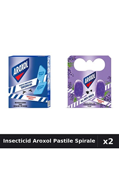Aroxol Set 2 Insecticid Pastile Spirale - 30 buc + 2 buc Anti-Insecte Eficient