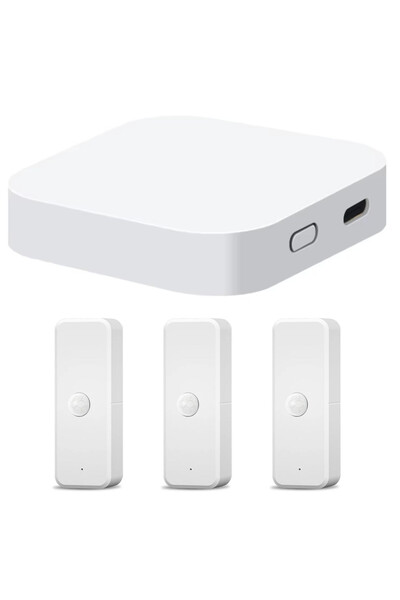 UnderShop Set Smart Home cu Hub Gateway WiFi Zigbee Bluetooth, 3 Senzori de M...