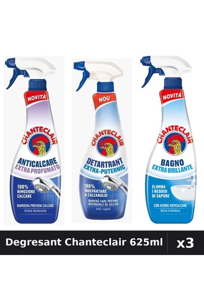 Chanteclair Set 3 Degresant Universal 625ml - Anticalcar, Detartrant, Stralucire