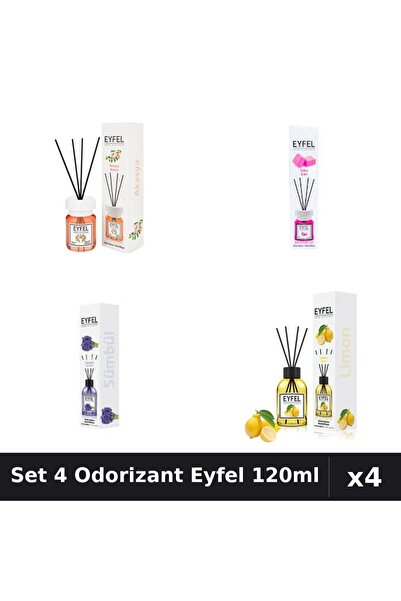 Eyfel Set 4 Odorizante Camera Betisoare, Acacia, Bubble Gum, Lamaie, Zambile,...