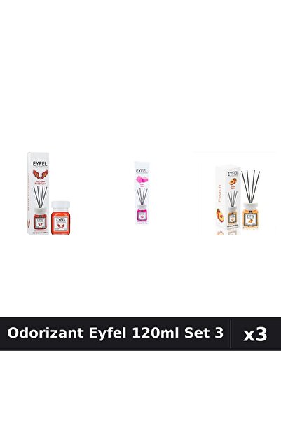 Eyfel Set 3 Odorizant Camera Betisoare 120ml - Red Dragon, Bubble Gum, Piersica