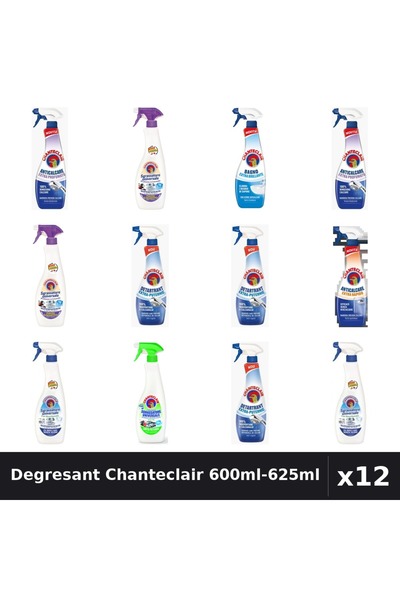 Chanteclair Set 12 Degresant Universal 600ml-625ml - 8 Arome, Anticalcar, Det...