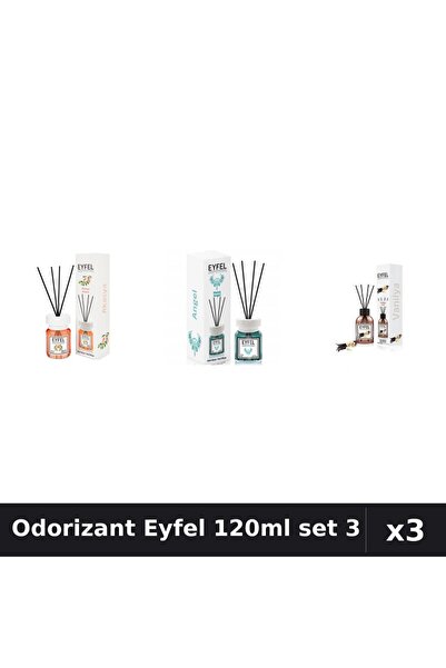 Eyfel Set 3 Odorizant Camera Betisoare 120ml - Acacia, Angel, Vanilie