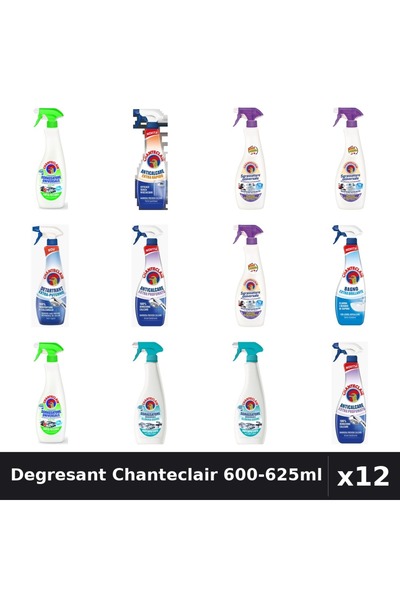 Chanteclair Set 12 Degresant Universal 600-625ml - Lămâie, Lavandă, Anticalcar