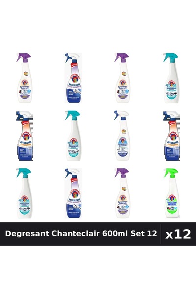 Chanteclair Set 12 Degresant Universal 600-625ml - 7 Arome, Anticalcar, Lavanda