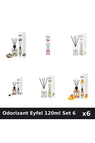 Eyfel Set 6 Odorizante Camera Betisoare - 6 Arome Asortate, 120ml Parfum