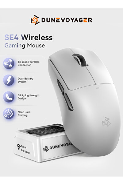 DuneVoyager SE4 Lightweight Macro Programming Gaming Mouse, 1-24000 DPI Adjus...