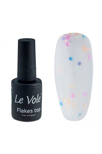 Le Volente Top coat pentru unghii, 9 ml, Le Vole Flakes 16