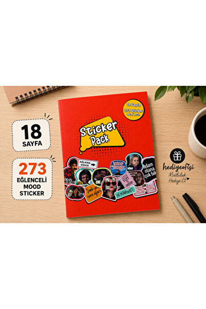 hediyeofisi Gift Office Mood Sticker Book 273 Fun Stickers 18 Pages Caps and ...