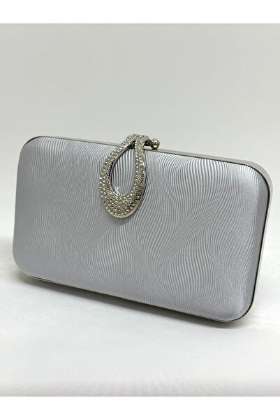NAZART Women's Waterway Silver Evening Dress Clutch Chain Strap Hand and Shou...