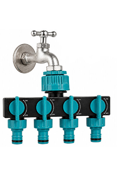 zola Distribuitor apa cu 4 cai, robinete individuale on/off, conector 1”, ada...