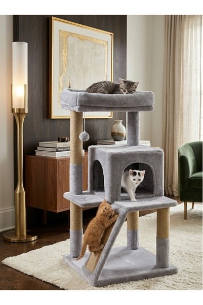 Missidea Nrs-0091 Decorative Cat Scratching House with Terrace Gray