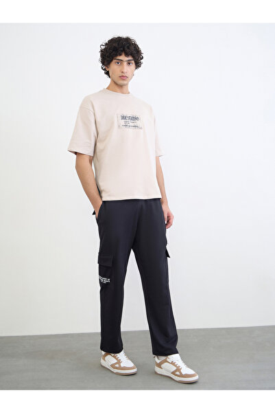 Styli Men Text Print Relaxed Cargo Joggers