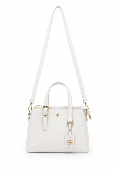Sellini White Women's Bag with Liora Gold Accessories