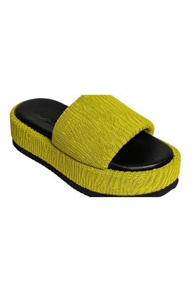 Hebe Athens PUFFY IBIZA FLATFORM ΣΛΑΪΝΤ - Πράσινο