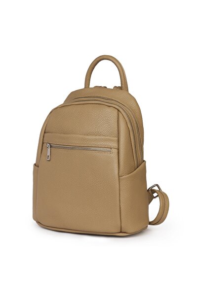 myOwn Beige leather women's backpack Jonathan