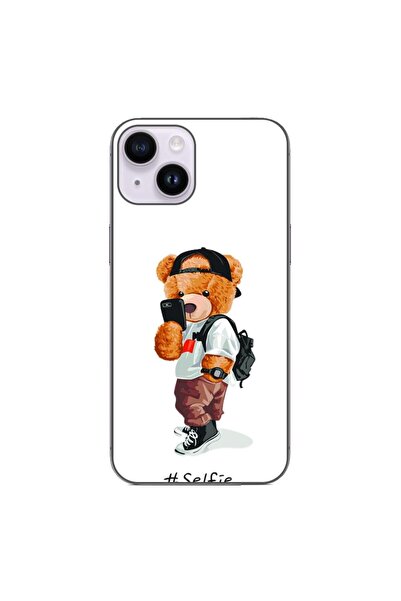 OEM Husa compatibila cu Apple iPhone 14 Silicon Gel Tpu Model Bear Teddy Selfie