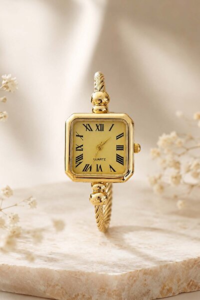 İnogge Besce Gold Roman Numeral Women's Wristwatch – Vintage Square Case Eleg...