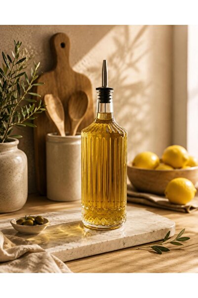 E Züccaciye Lüx Model Büyük Yağdanlık & Cam ve El yapımı (1 Litre 2 ADET)
