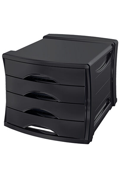 Esselte 4 Drawer Black Cabinet EuroPost Vivida