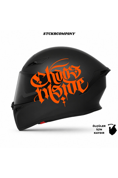 STCKRCO Chaos Inside Helmet Sticker |   Motorcycle Helmet Side Sticker |   Ch...