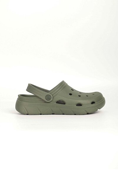 Haşema Women's Strap Detailed Khaki Eva Beach Slippers 23704