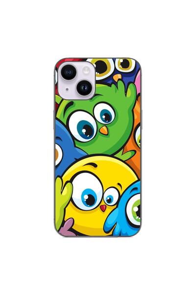 OEM Husa compatibila cu Apple iPhone 15 Silicon Gel Tpu Model Bufnite Colorate