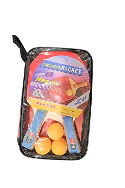 OEM Set Tenis de Masă cu 2 Palete și 3 Mingi + Husă, Lemn si Cauciuc, Ping Po...