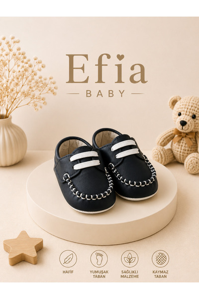 Efia Baby Erkek Bebek Makosen Ayakkabı İlk Adım Ayakkabısı