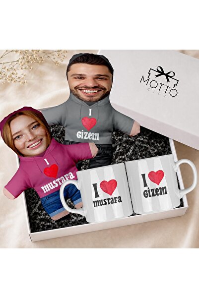 Motto Gift Premium Hediye Kutusunda Minik Sevgilim Peluş Oyuncak & Kişiye Öze...