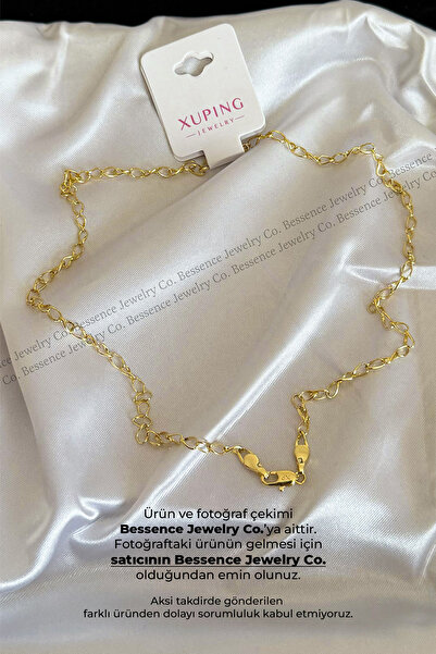 BESSENCE JEWELRY CO. Xuping 14K Gold Minimal Zarif Halka Model Çelik Kolye, 4...