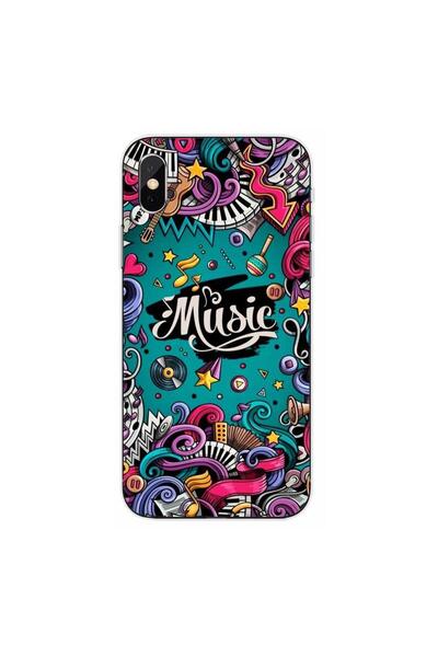 OEM Husa compatibila cu Apple iPhone X Silicon Gel Tpu Model Pop Art Music