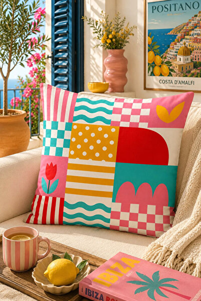 Bertille Home Pop Art Series Double-Sided Digital Printed Throw Pillow Cover