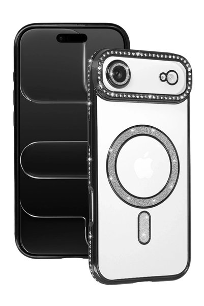 New Face حافظة SHOPILKE iPhone 17 Air Joke Simli Magneticsafe (04823) - أسود