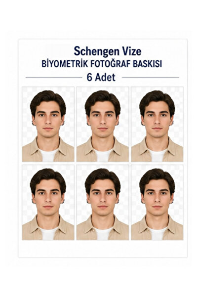 BM Foto Schengen Vize Biyometrik Fotoğraf Baskısı, 3.5x4.5 cm ölçü | Beyaz Ar...