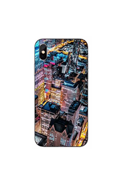 OEM Husa compatibila cu Apple iPhone XS Max Silicon Gel Tpu Model Night City